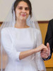 Satin Wedding Dress 2021 A Line O Neck Muslim Bridal Gowns for Women Simple Robes de mariée Vintage Vestidos de noiva