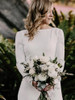 onlybridals Long Sleeve Wedding Dress Bateau Backless Cheap Wedding Dress