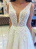 onlybridals V-Neck Wedding Dress 2019 Appliqued Lace Backless Tulle Ruffles A-line Bridal Wedding Gown Vestido De Noiva