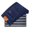 Winter Thermal Warm Flannel Stretch Jeans Mens Winter Quality Fleece Pants Men Straight Flocking Trousers Jean