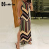 VESTIDOS MEJOR VENDIDOS Colorful Striped Print Side Slit Maxi Dress Women Colorblock Sleeveless Slim Long Dresses