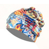 1pc Free Size Swimming Cap Elastic Nylon Turban Flowers Printed Pool Bathing Hats Long Hair Protect Swim Pool Hat for Men Women
