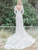 onlybridals Long Sleeve Lace Sheath Beach Boho Mermaid Bridal Gown Boho V neck Wedding Dress