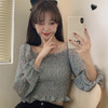 Women Floral Print Pleated Blouses