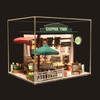 Toys For Children  Doll House Miniature DIY Dollhouse With Furnitures Wooden House Waiting Time Girls Birthday Gift C006