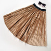 Autumn Winter Long Skirt Women Streetwear High Waisted Skinny Velvet Skirt Female Ladies Pleated Skirts Elegant Maxi Women Skirt