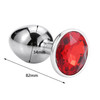 Runyu Intimate Metal Anal Plug With Crystal Jewelry Smooth Butt Plug Anal Bead Anus Dilator Anal Toys for Men/Women