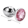 Runyu Intimate Metal Anal Plug With Crystal Jewelry Smooth Butt Plug Anal Bead Anus Dilator Anal Toys for Men/Women