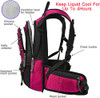 Mubasel Gear Insulated Hydration Backpack Pack with 2L BPA Free Bladder - Keeps Liquid Cool up to 4 Hours – for Running, Hiking, Cycling, Camping (Purple)