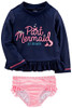 Simple Joys by Carter's Baby Girls' Toddler 2-Piece Rashguard Set, Navy/Pink, 3T