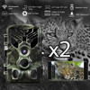 x2 Trail Camera Hunting Bundle - 20MP 1080P Wi-Fi Trail Camera with Bluetooth