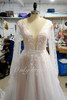 onlybridals Boho Wedding Dress Puff Long Sleeves A-Line Appliques Floor Length real wedding dress