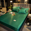 Solid Color Ice Silk Fitted Sheet