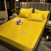 Solid Color Ice Silk Fitted Sheet