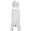 Women Elegant Strapless Cropped Tops & Split Skirt 2 Two Pieces Set  Dress