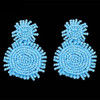 Bohemian Ethnic thread Fringe  Big Beads Statement Party hang Drop Earrings