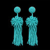 Bohemian Ethnic thread Fringe  Big Beads Statement Party hang Drop Earrings