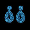 Bohemian Ethnic thread Fringe  Big Beads Statement Party hang Drop Earrings