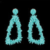 Bohemian Ethnic thread Fringe  Big Beads Statement Party hang Drop Earrings