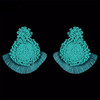 Bohemian Ethnic thread Fringe  Big Beads Statement Party hang Drop Earrings