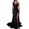 Women Sequin Prom Sexy Party Gold Sundress V Neck Dress
