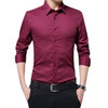 Men Long Sleeve Shirts Slim Fit Solid Business Formal Shirts for Autumn JAN88