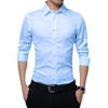 Men Long Sleeve Shirts Slim Fit Solid Business Formal Shirts for Autumn JAN88