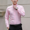 Men Long Sleeve Shirts Slim Fit Solid Business Formal Shirts for Autumn JAN88