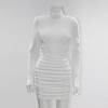 CNYIHSE Sexy Bodycon Velvet Mini Dress Women Autumn Long Sleeve High Neck Party Dresses Female Velvet Sheath Dress
