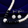 Simulated Pearl Jewelry Sets Party Pearl Earrings Necklace Bracelet Set Woman Earings Fashion Jewelry African Beads Jewelry Sets