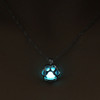 Glow In The Dark Necklace Metal Pet Cat Necklaces For Woman Animal Dog Paw Necklace Hollow Pendant Night luminous Light