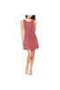 Robe patineuse sans manches Thea orange corail à pois (Modèle D19)