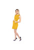 Robe dorée sans manches à taille découpée et nouée
