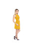 Robe dorée sans manches à taille découpée et nouée