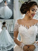 onlybridals Elegant A Line Long Sleeve Wedding Dress Tulle Appliques Beaded Princess Lace Wedding Gown