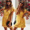 Summer Women Floral Printed Dress Sexy Deep V-Neck Sleeveless Party Mini Dress Summer Women Floral Printed Dress Sexy Deep V-Neck Sleeveless Party Mini Dress