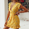 Summer Women Floral Printed Dress Sexy Deep V-Neck Sleeveless Party Mini Dress Summer Women Floral Printed Dress Sexy Deep V-Neck Sleeveless Party Mini Dress