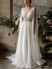 onlybridals Beach Wedding Dress Cap Sleeve A-Line Chiffon Lace Bride Dress Wedding Gown