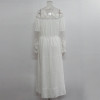 Women’s Off Shoulder Maxi Dress Bell Sleeve Lace Patchwork High Waist Cocktail Party Wedding Bridesmaid Dress