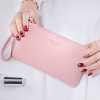 Fashion Women PU Leather Purse Wristlet Zipper Wallet Handbag Envelope Phone