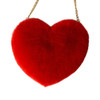 Fashion Women's Heart Shaped Faux Fur Crossbody Wallet Purse Chain Shoulder Bag