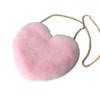 Fashion Women's Heart Shaped Faux Fur Crossbody Wallet Purse Chain Shoulder Bag