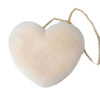 Fashion Women's Heart Shaped Faux Fur Crossbody Wallet Purse Chain Shoulder Bag
