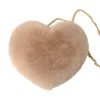 Fashion Women's Heart Shaped Faux Fur Crossbody Wallet Purse Chain Shoulder Bag