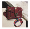 Vintage Velvet Rivets Shoulder Bag Women Messenger Bag Ladies Pu Leather Flap Bag