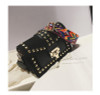 Vintage Velvet Rivets Shoulder Bag Women Messenger Bag Ladies Pu Leather Flap Bag