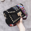 Vintage Velvet Rivets Shoulder Bag Women Messenger Bag Ladies Pu Leather Flap Bag