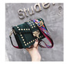 Vintage Velvet Rivets Shoulder Bag Women Messenger Bag Ladies Pu Leather Flap Bag