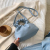 Retro Tote Bags Women Leather Clutches Women Vintage Ruched Shoulder Messenger Bags