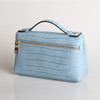 Fashion Crocodile Embossed Leather Women Clutch Make Up Bag Handbags
